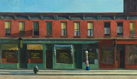 Which statement best describes Edward Hopper's approach to painting? And why do his works feel like a silent movie paused at the most dramatic moment?